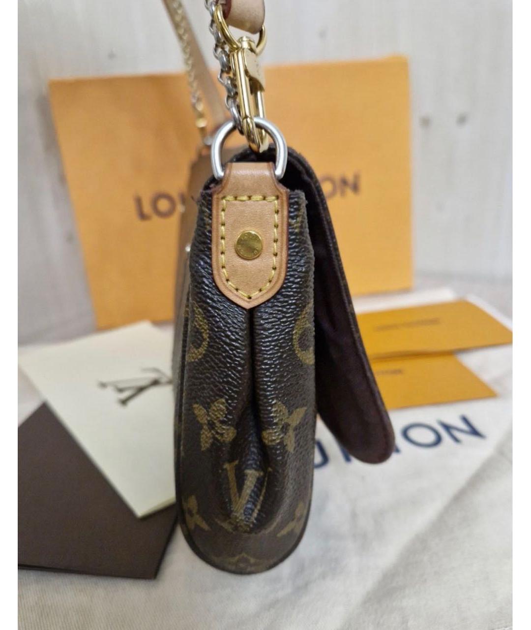 LOUIS VUITTON Коричневая кожаная сумка через плечо, фото 4