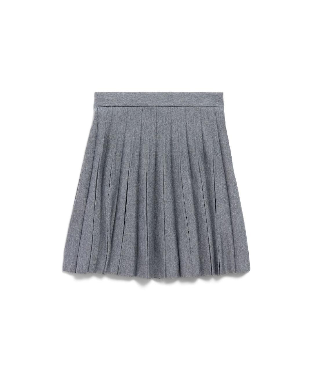 BALENCIAGA Серая шерстяная юбка мини, фото 2