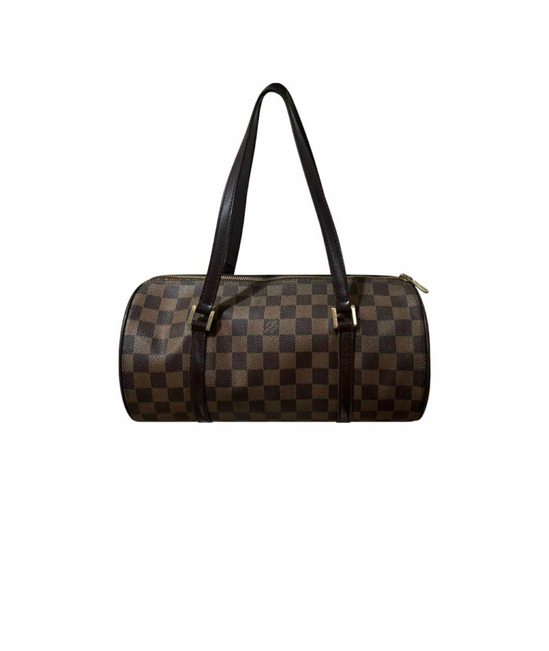 LOUIS VUITTON Коричневая кожаная сумка с короткими ручками, фото 1