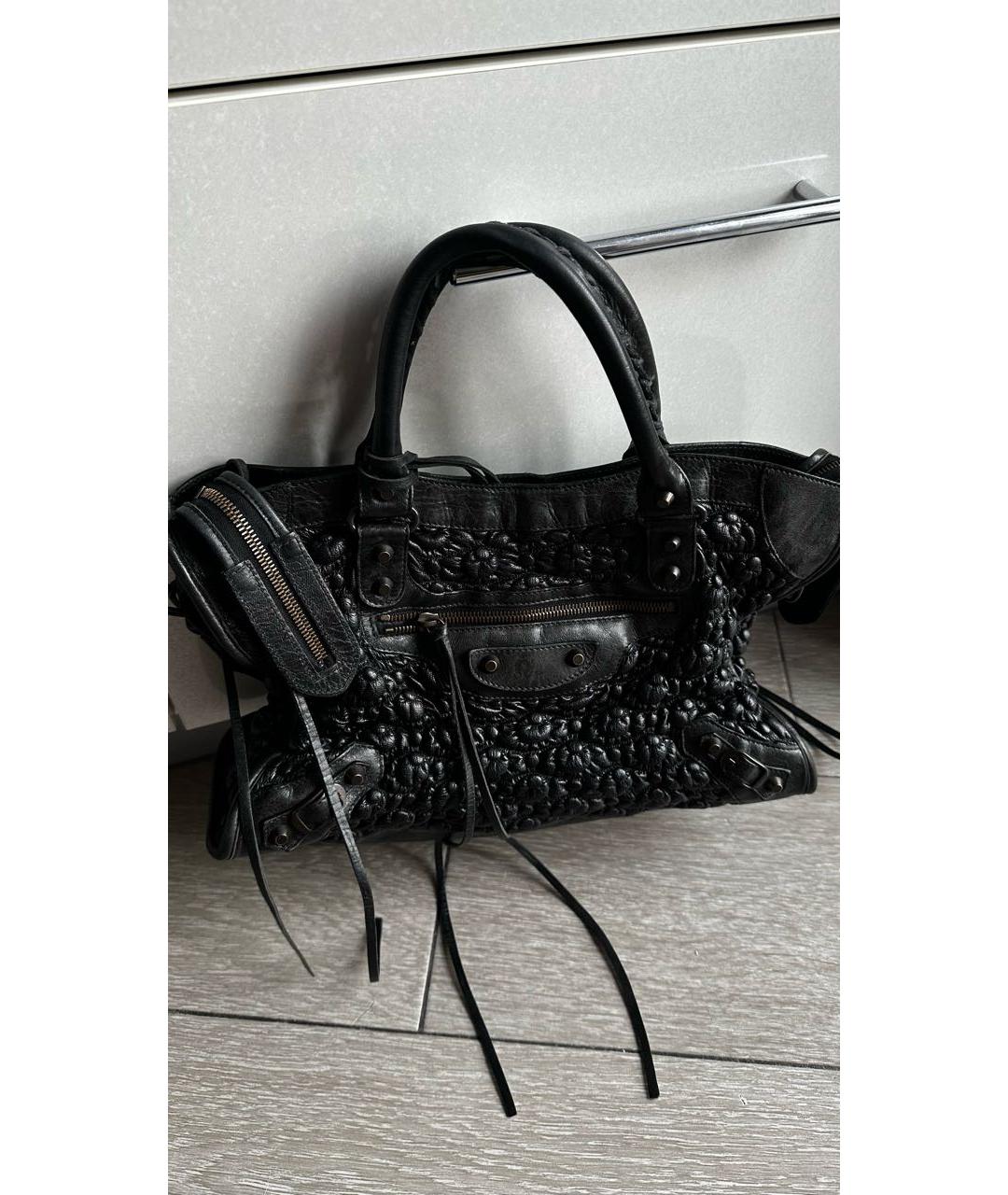 BALENCIAGA Черная кожаная сумка с короткими ручками, фото 8