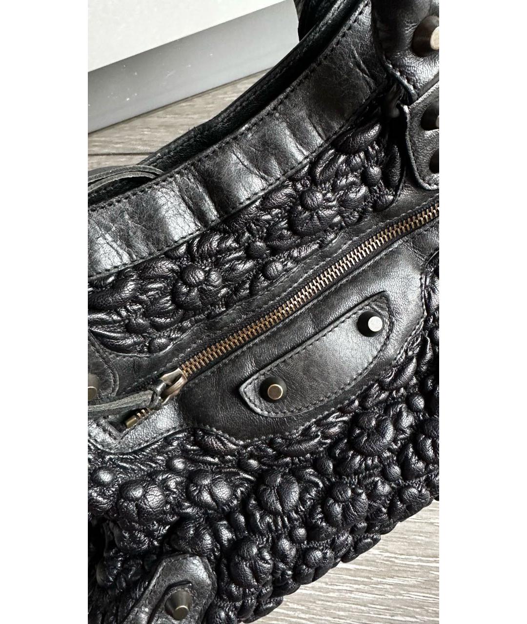 BALENCIAGA Черная кожаная сумка с короткими ручками, фото 6