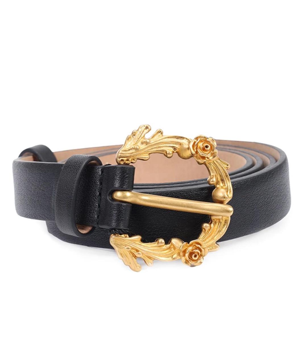 DOLCE&GABBANA Черный кожаный ремень, фото 7