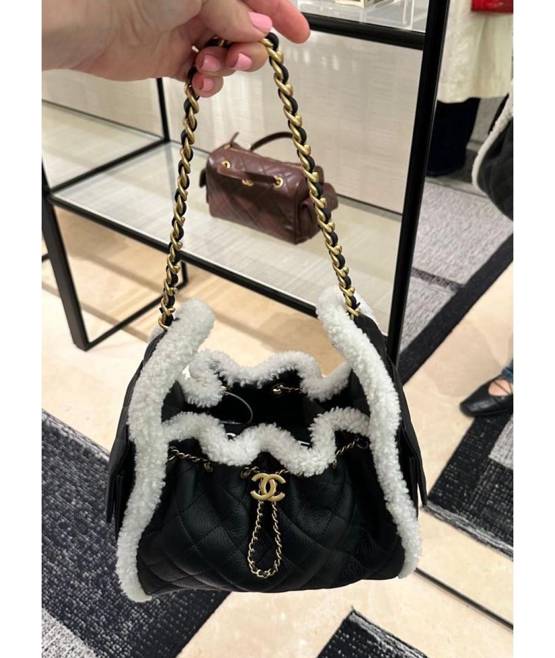CHANEL Черная кожаная сумка тоут, фото 5