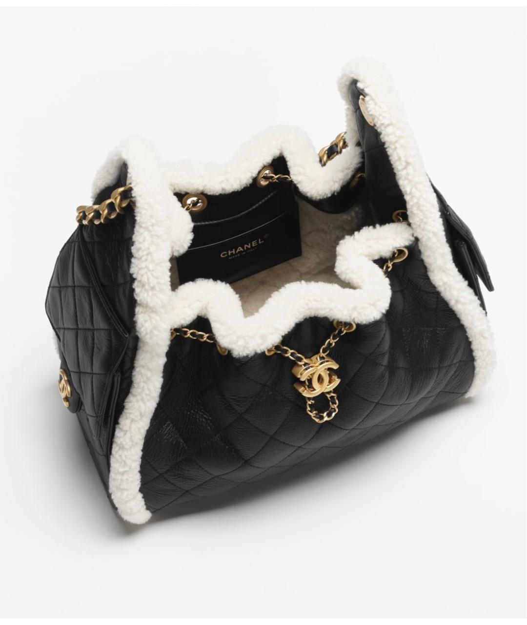 CHANEL Черная кожаная сумка тоут, фото 3