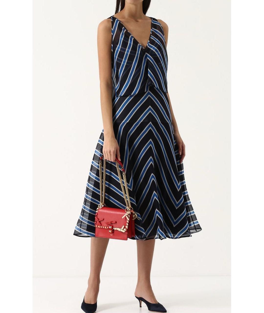 FENDI Синее шелковое коктейльное платье, фото 3