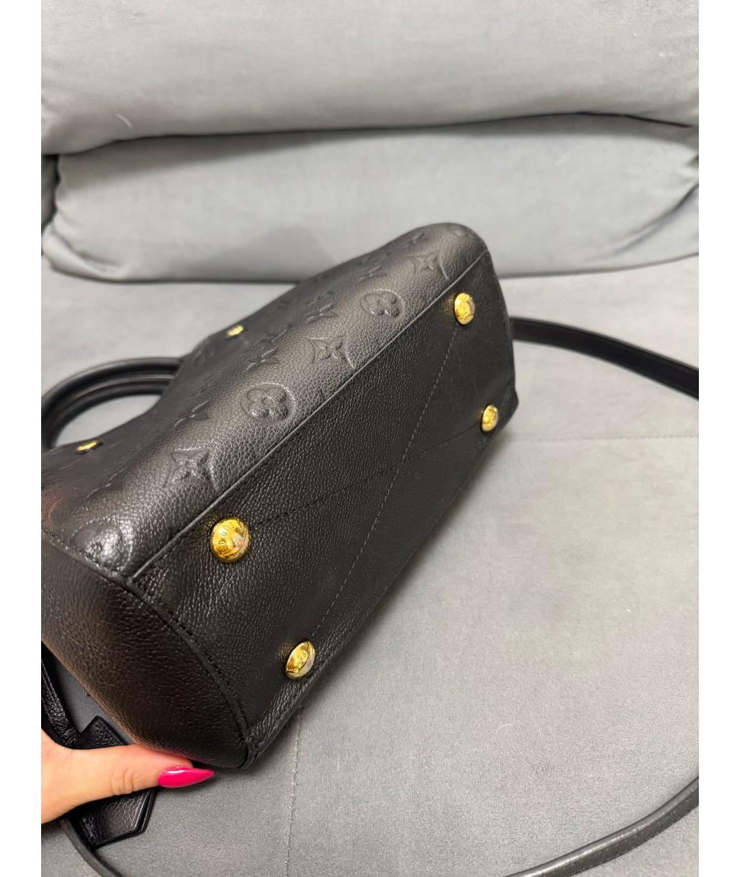 LOUIS VUITTON Черная кожаная сумка через плечо, фото 3