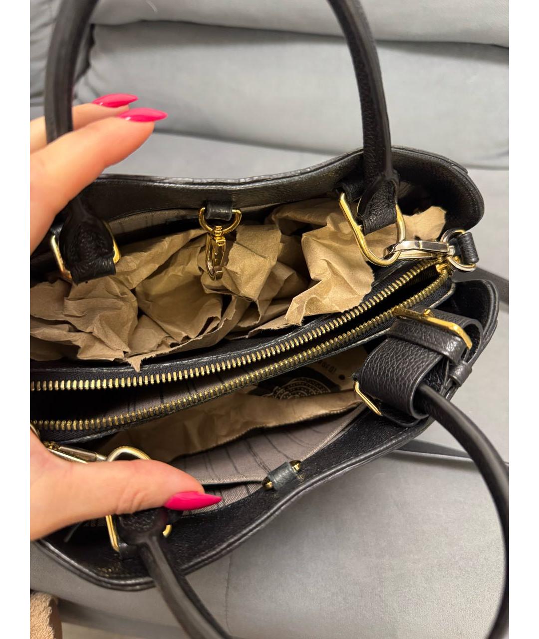 LOUIS VUITTON Черная кожаная сумка через плечо, фото 4