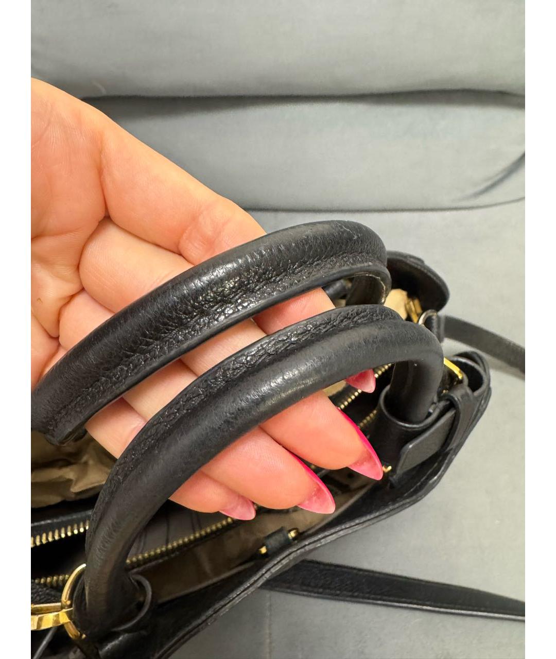 LOUIS VUITTON Черная кожаная сумка через плечо, фото 6