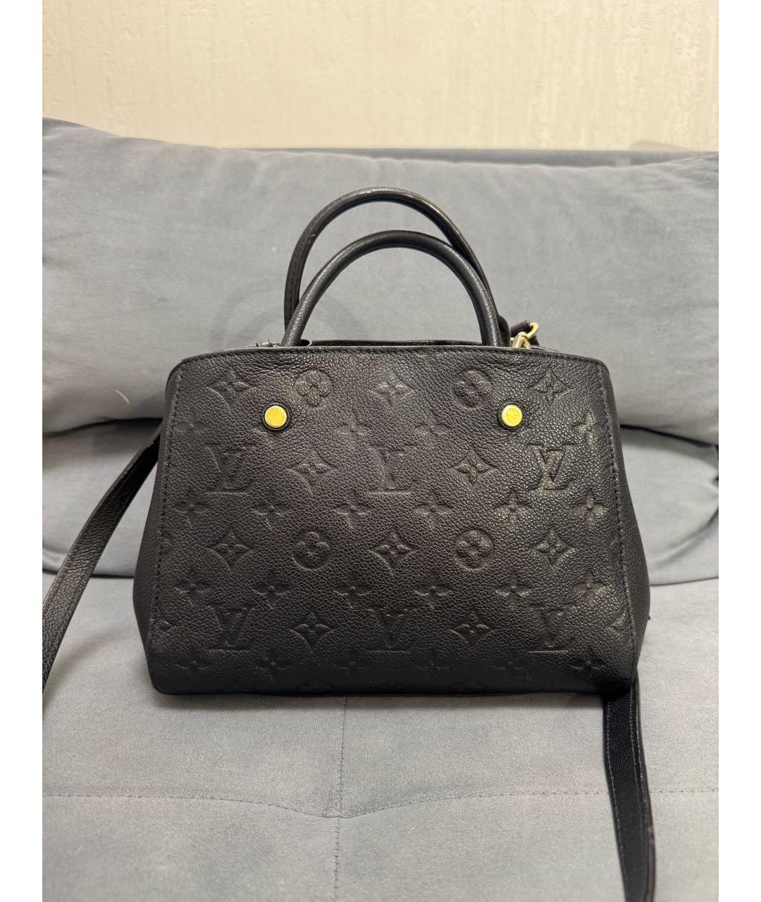 LOUIS VUITTON Черная кожаная сумка через плечо, фото 7