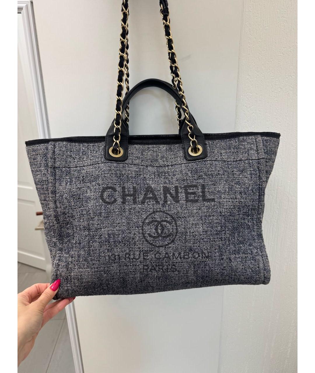 CHANEL Серая твидовая сумка через плечо, фото 4