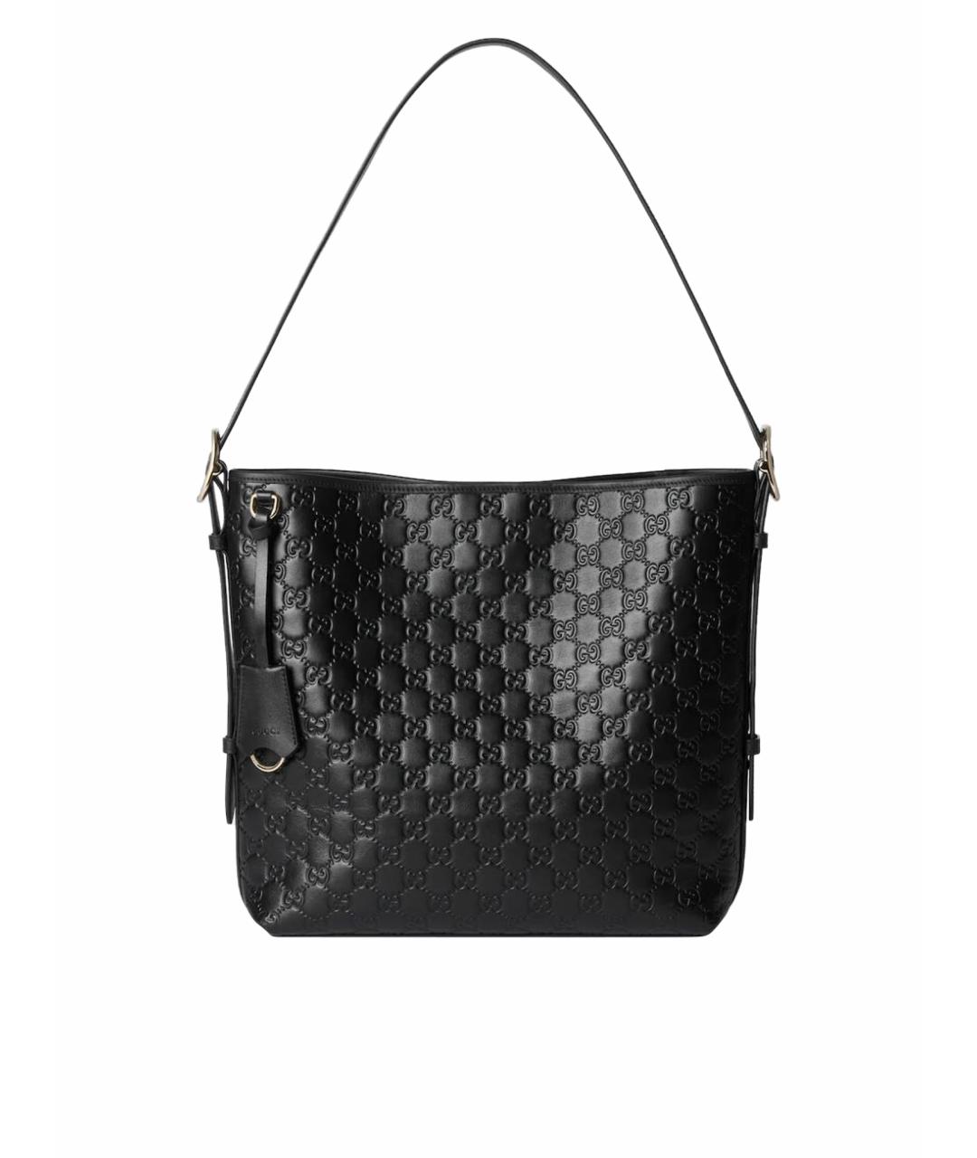 GUCCI Черная кожаная сумка тоут, фото 1