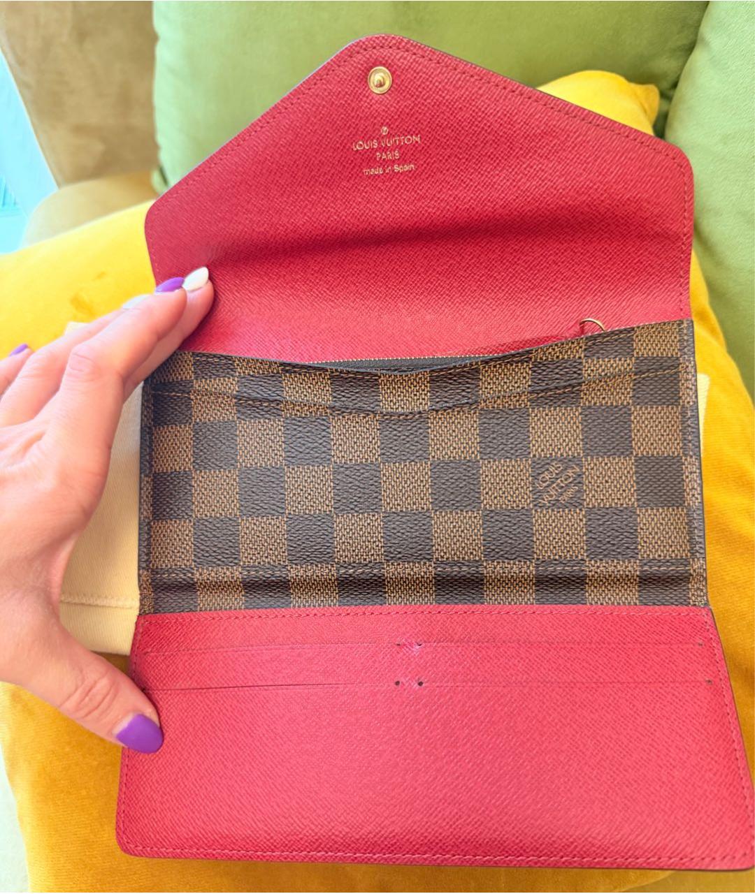 LOUIS VUITTON Коричневый кожаный кошелек, фото 3