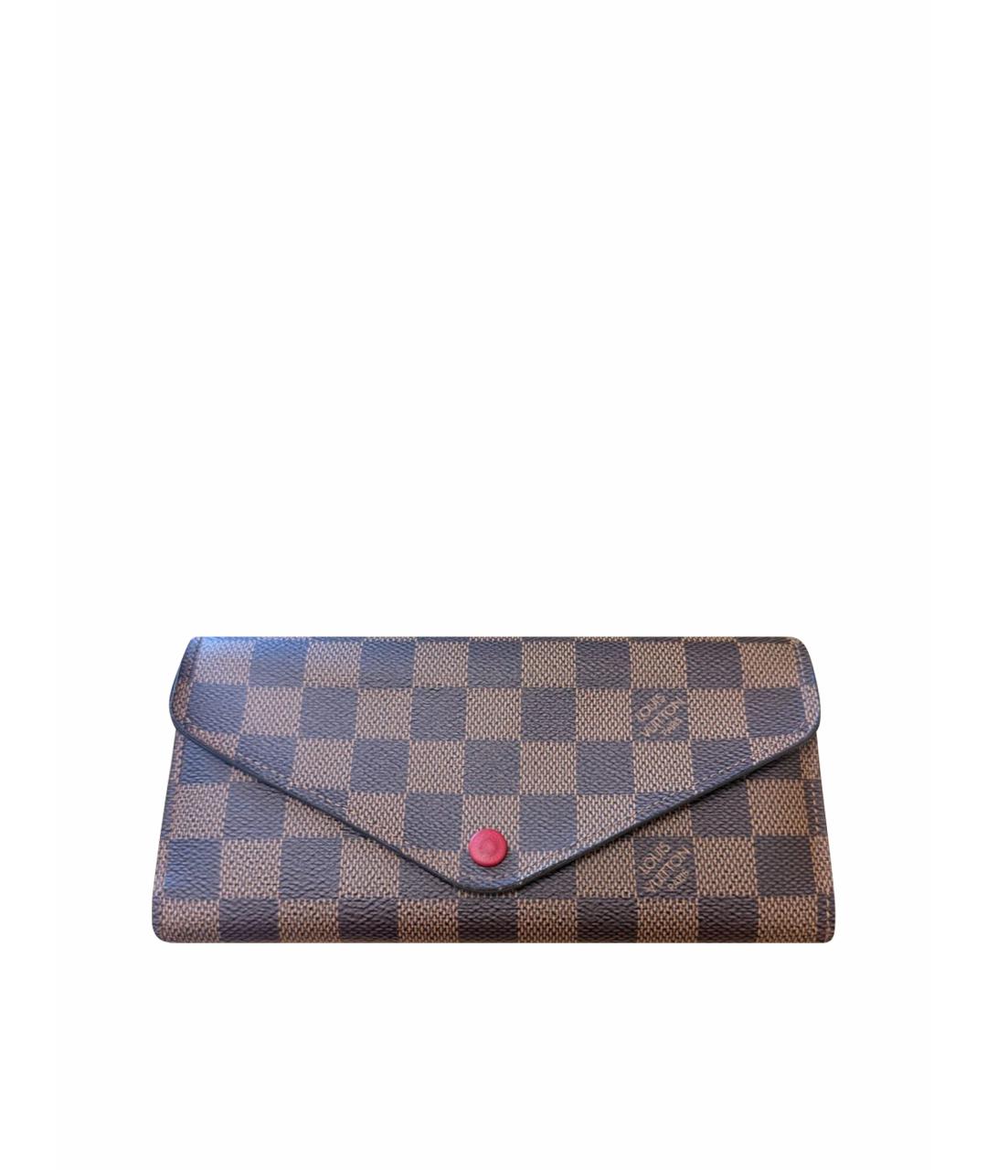 LOUIS VUITTON Коричневый кожаный кошелек, фото 1