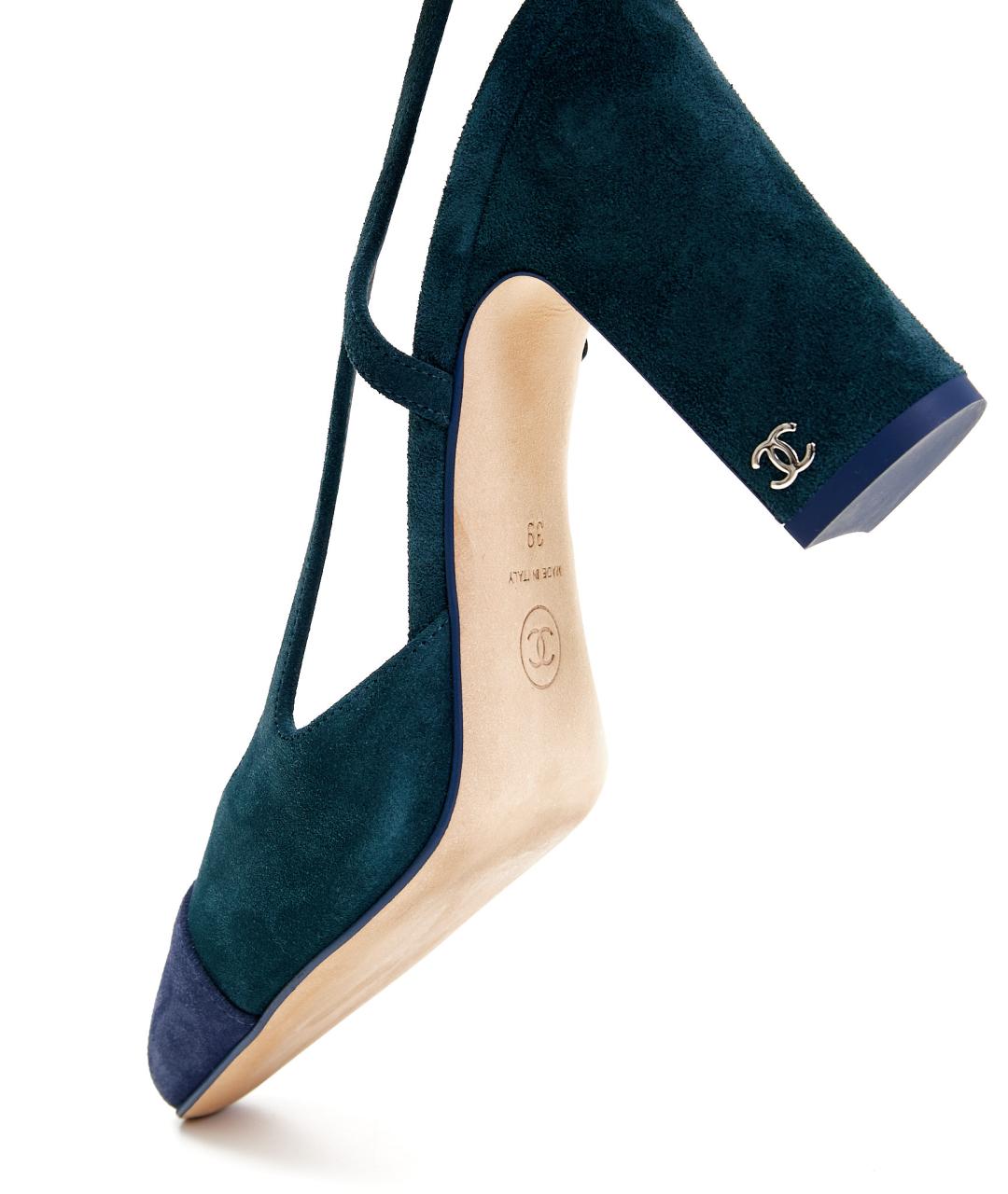 CHANEL Зеленые замшевые туфли, фото 6