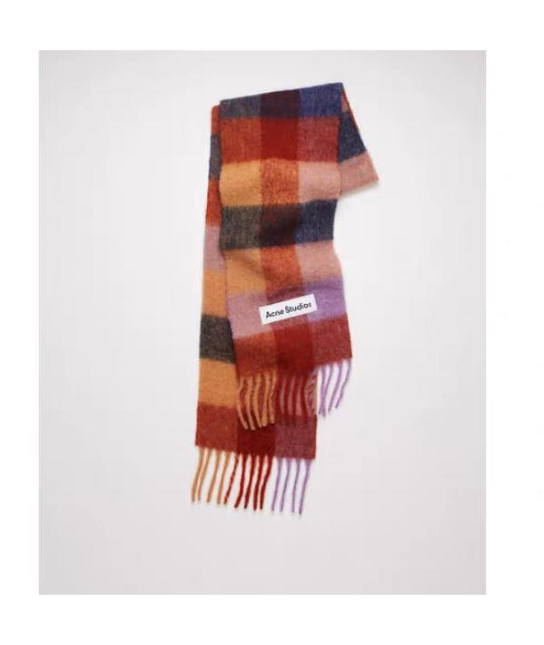 ACNE STUDIOS Красный шерстяной шарф, фото 5