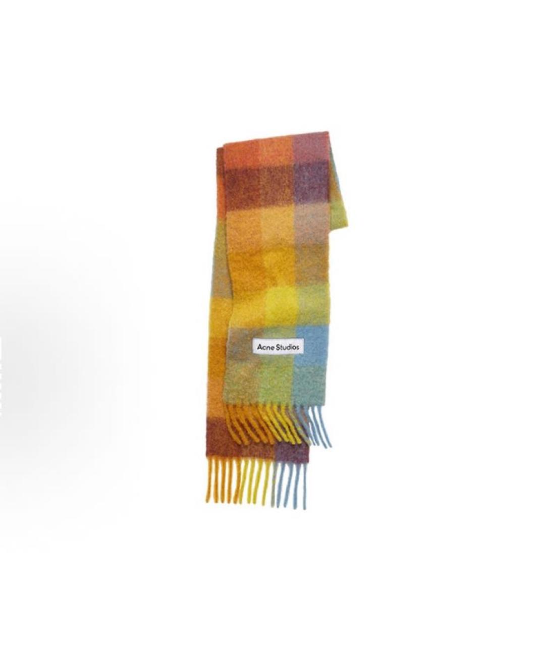 ACNE STUDIOS Оранжевый шерстяной шарф, фото 5