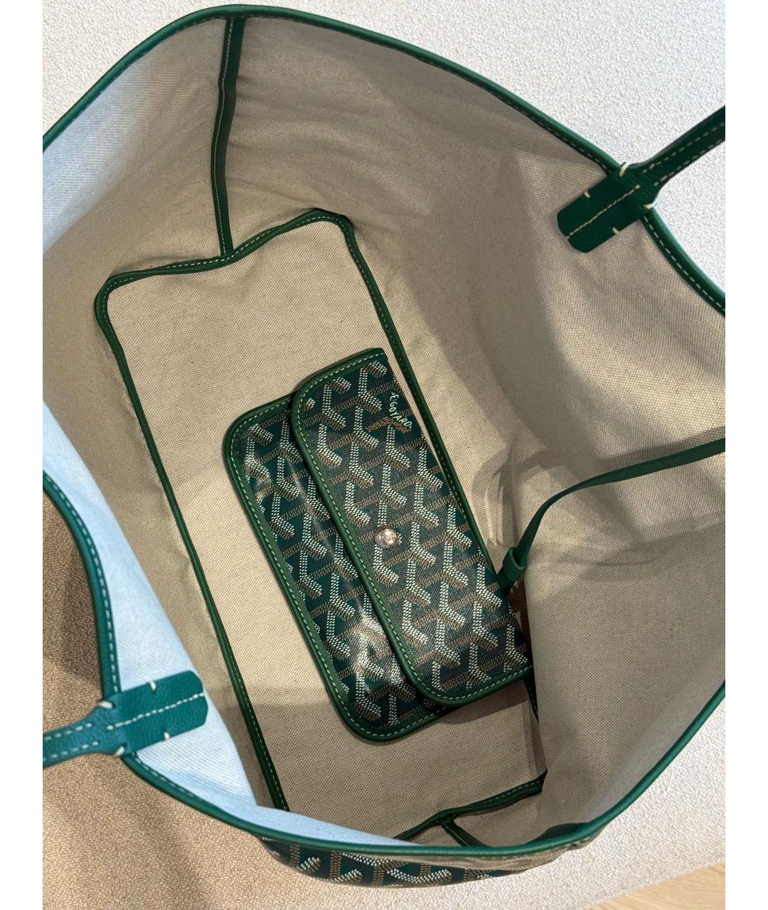 GOYARD Зеленая сумка тоут, фото 4