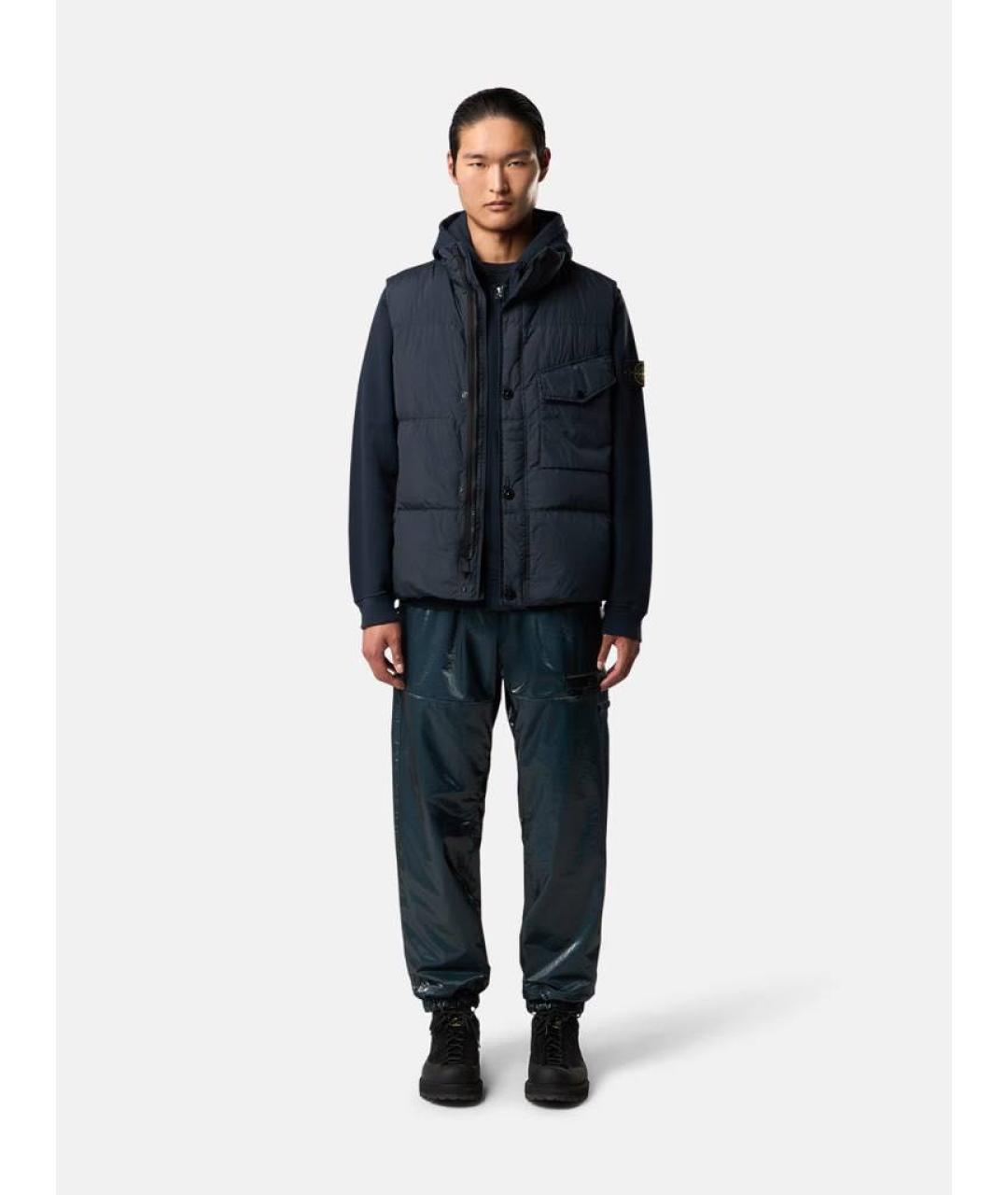 STONE ISLAND Темно-синий жилет, фото 3