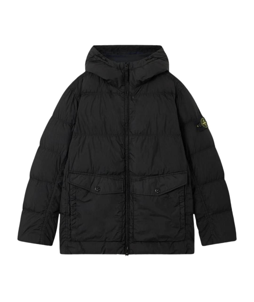 STONE ISLAND Черный пуховик, фото 1