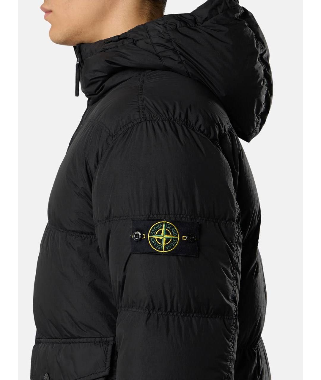 STONE ISLAND Черный пуховик, фото 4