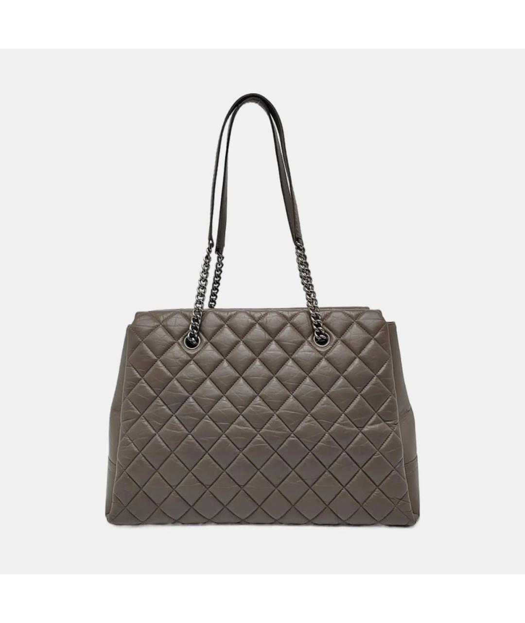 CHANEL Коричневая кожаная сумка тоут, фото 2