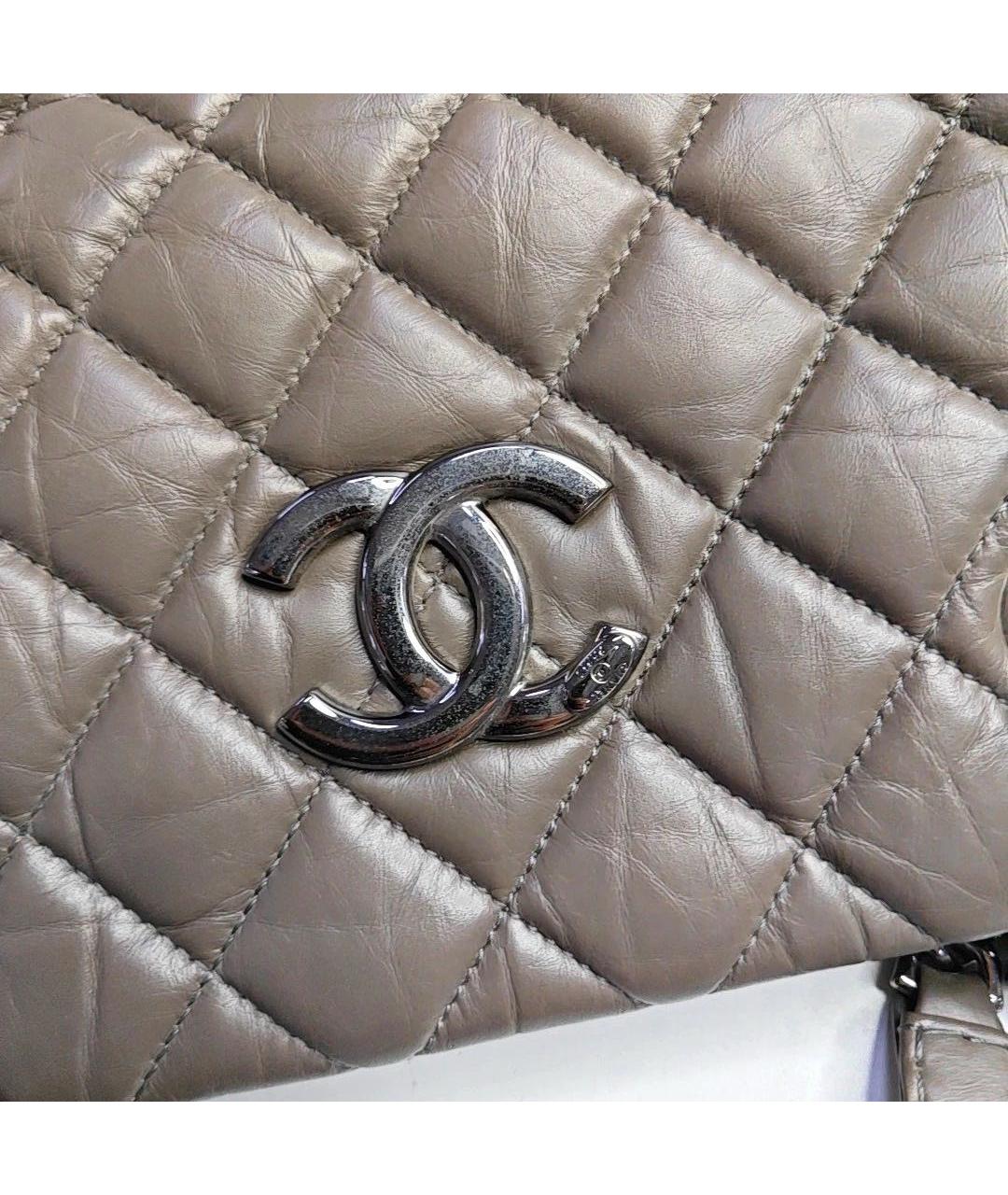 CHANEL Коричневая кожаная сумка тоут, фото 8