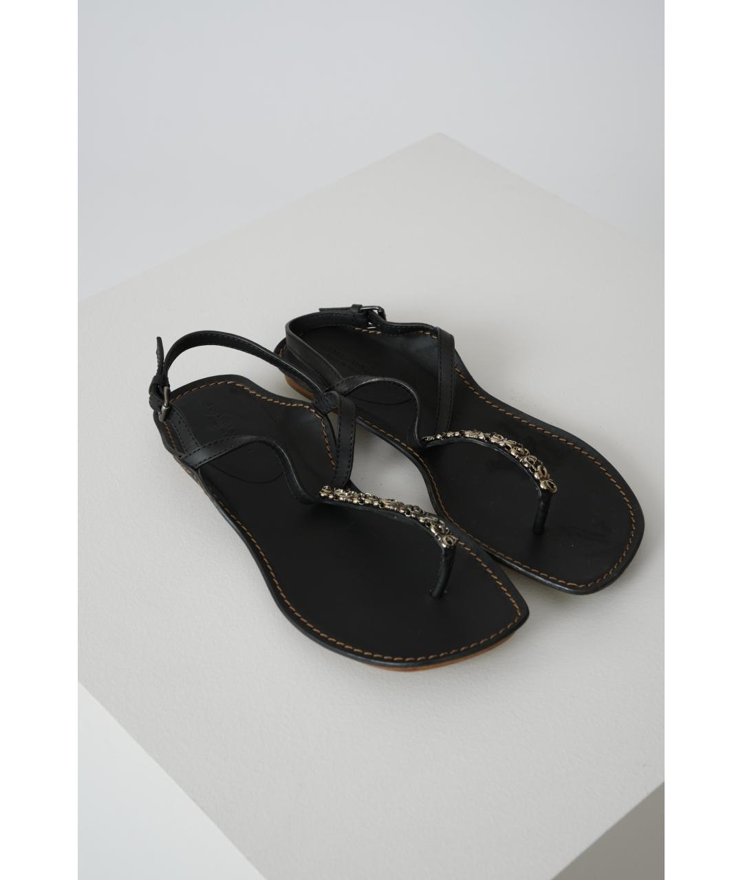 BOTTEGA VENETA Черные кожаные сандалии, фото 6