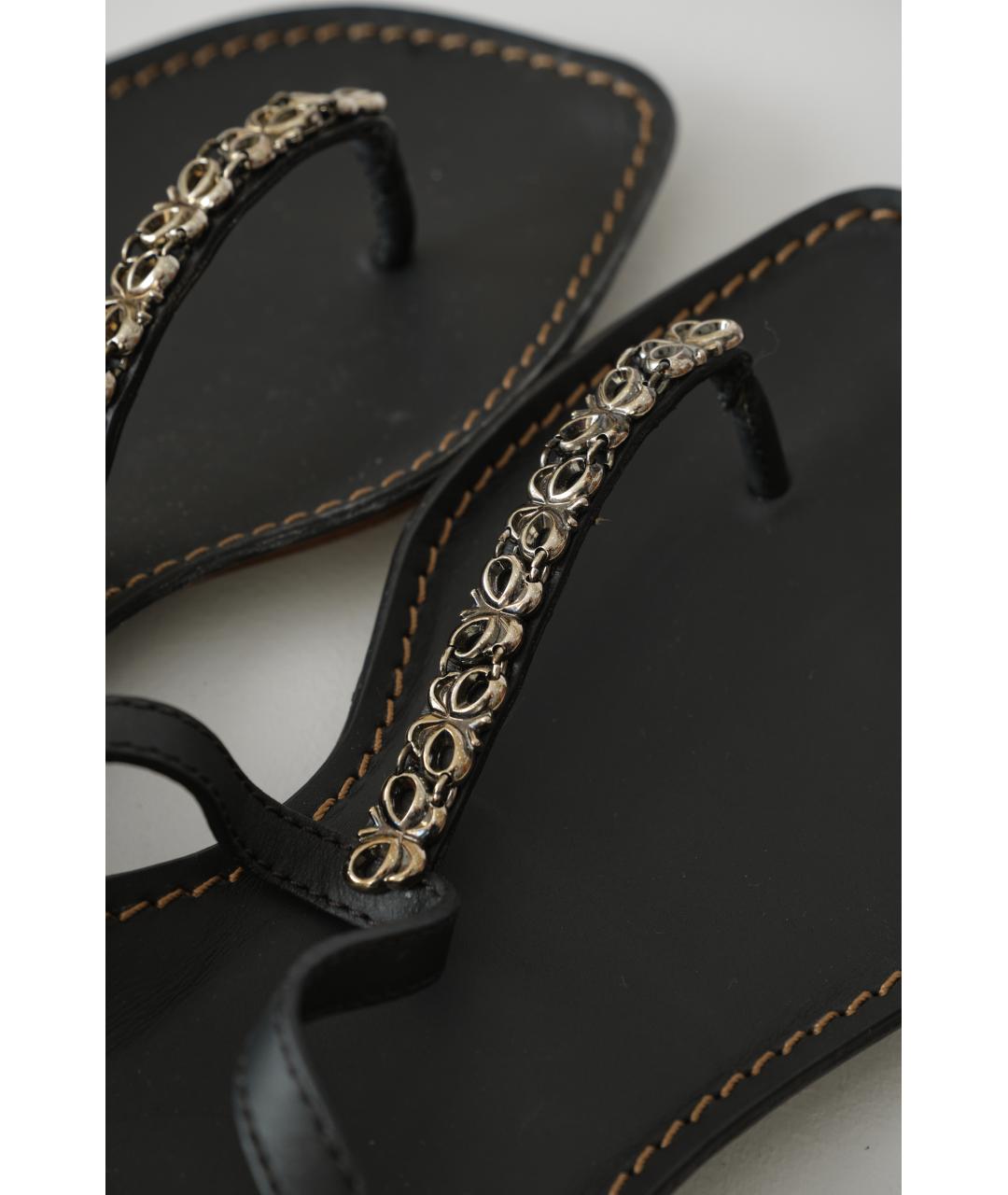 BOTTEGA VENETA Черные кожаные сандалии, фото 4