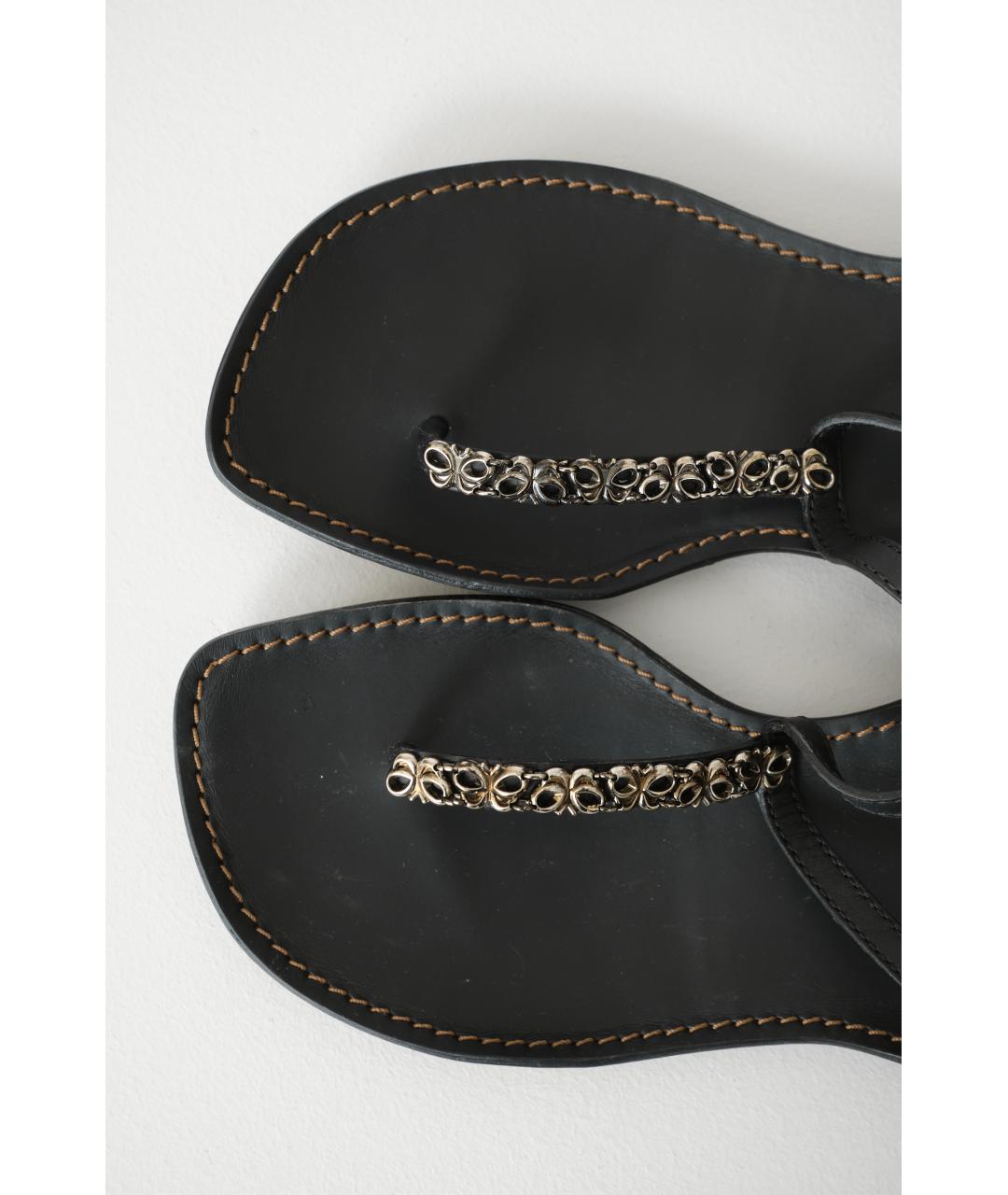 BOTTEGA VENETA Черные кожаные сандалии, фото 5