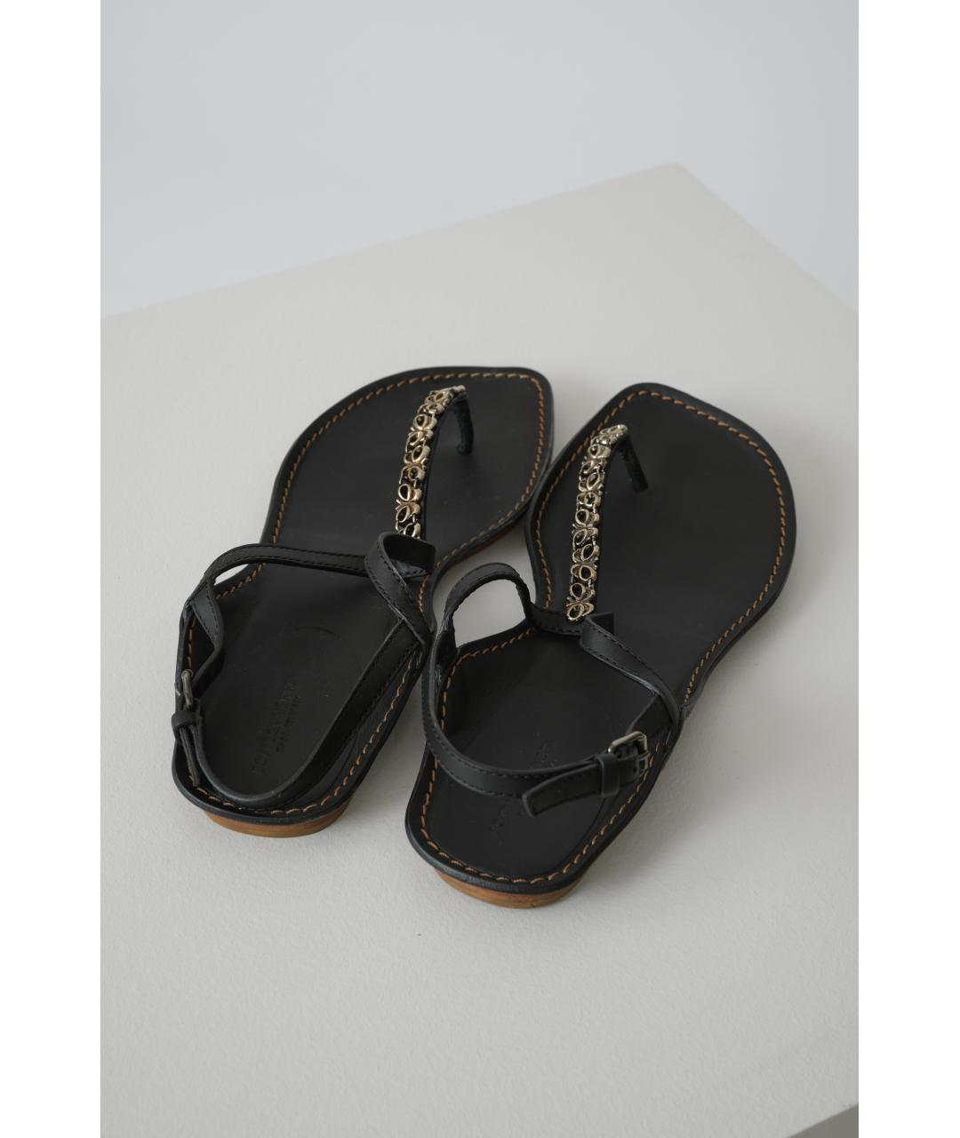 BOTTEGA VENETA Черные кожаные сандалии, фото 3