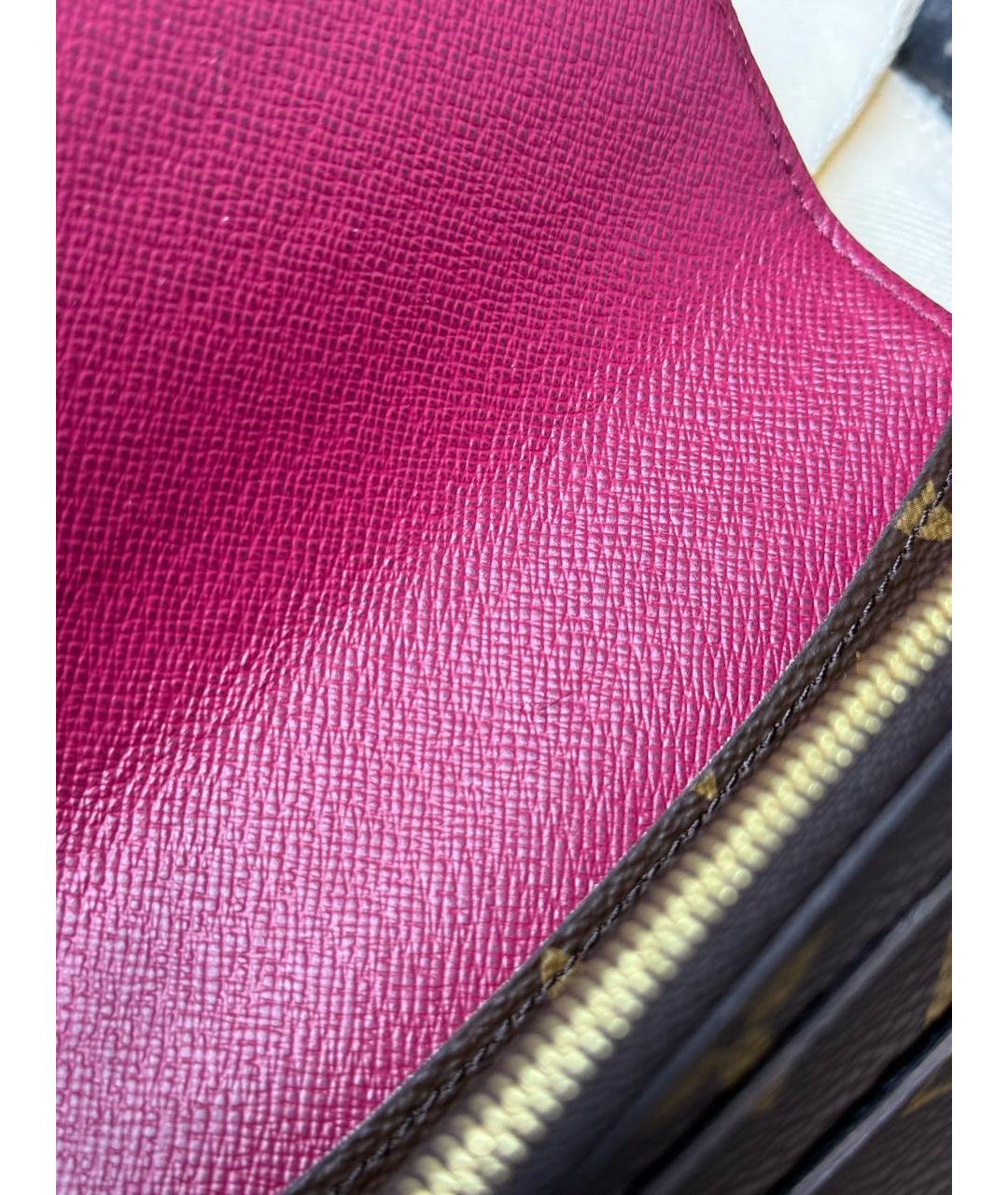 LOUIS VUITTON Коричневый кожаный кошелек, фото 4