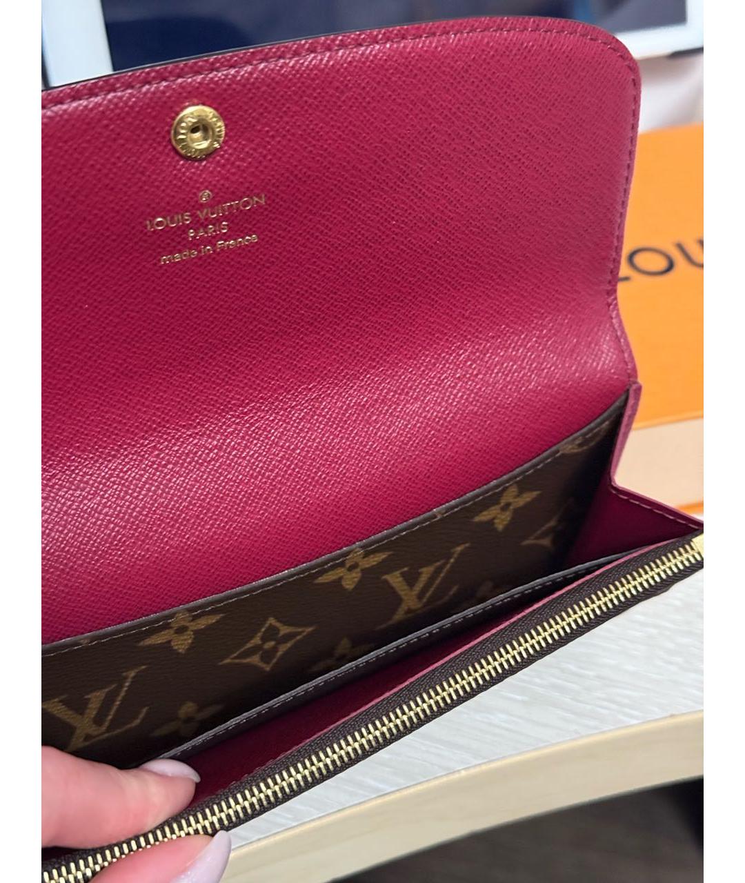 LOUIS VUITTON Коричневый кожаный кошелек, фото 3