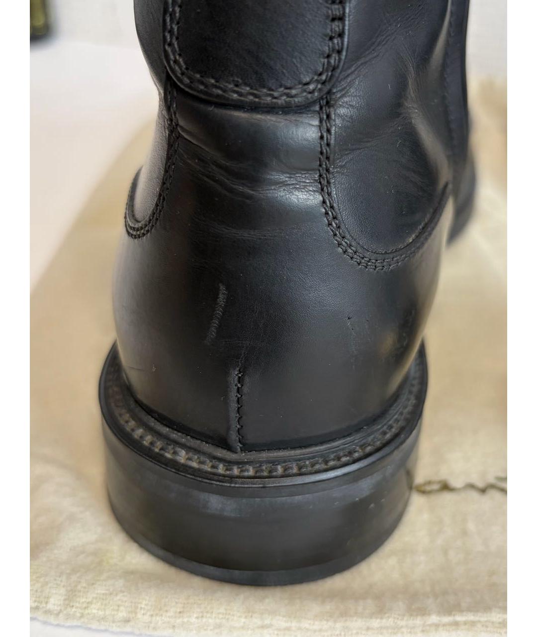 SANTONI Черные кожаные ботинки, фото 8