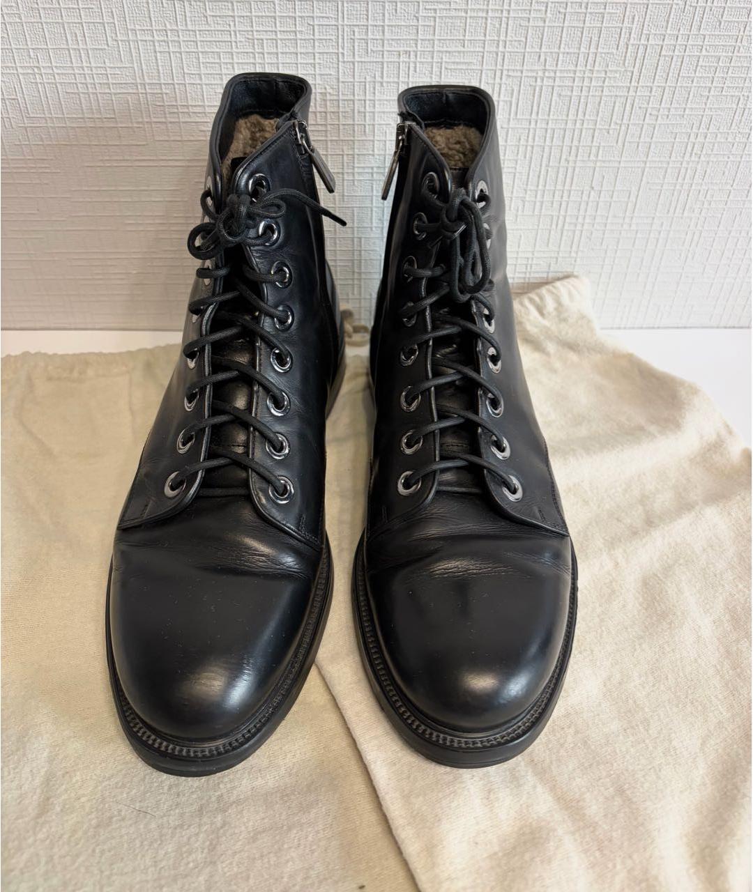 SANTONI Черные кожаные ботинки, фото 3