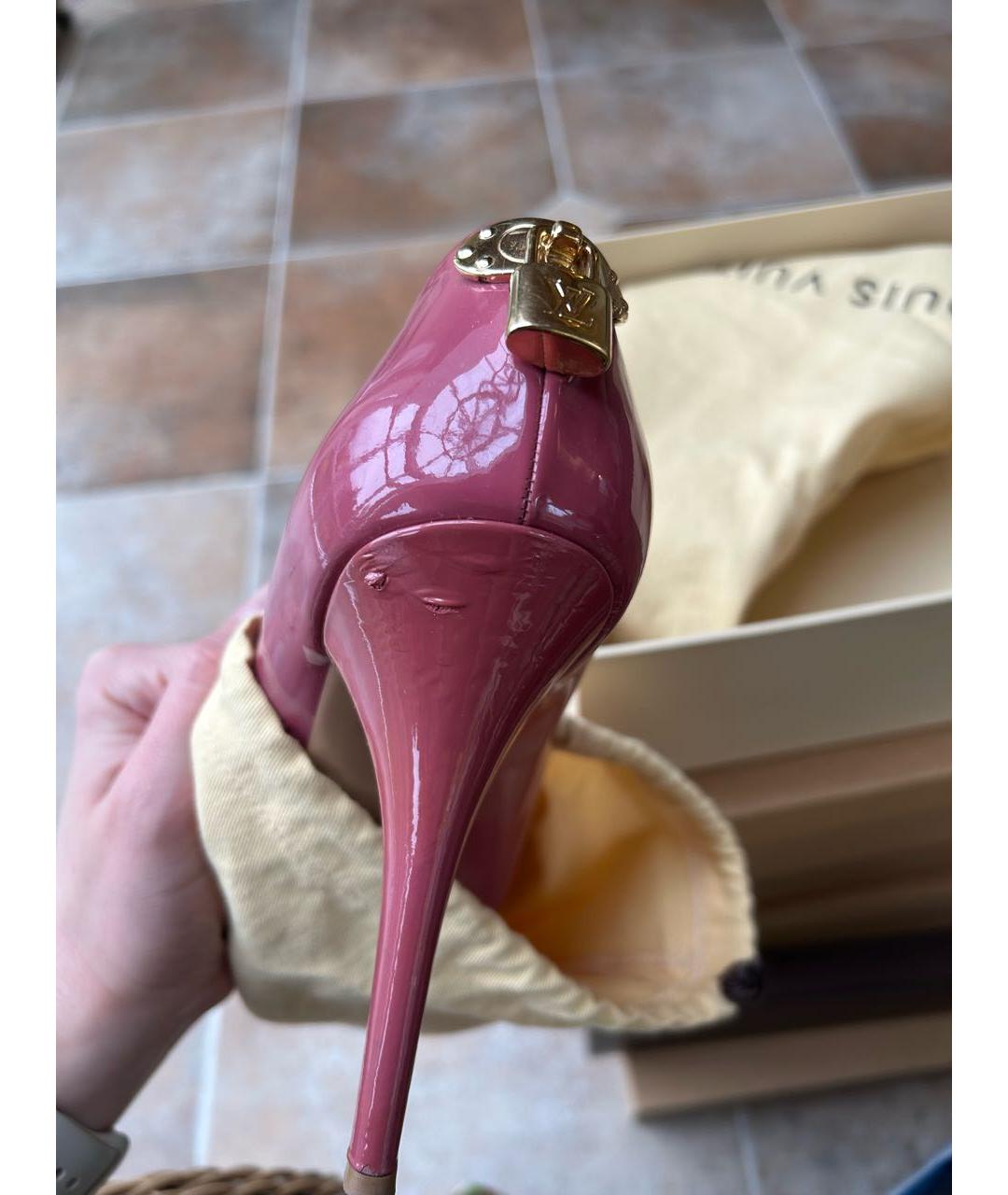 LOUIS VUITTON Розовые туфли из лакированной кожи, фото 5