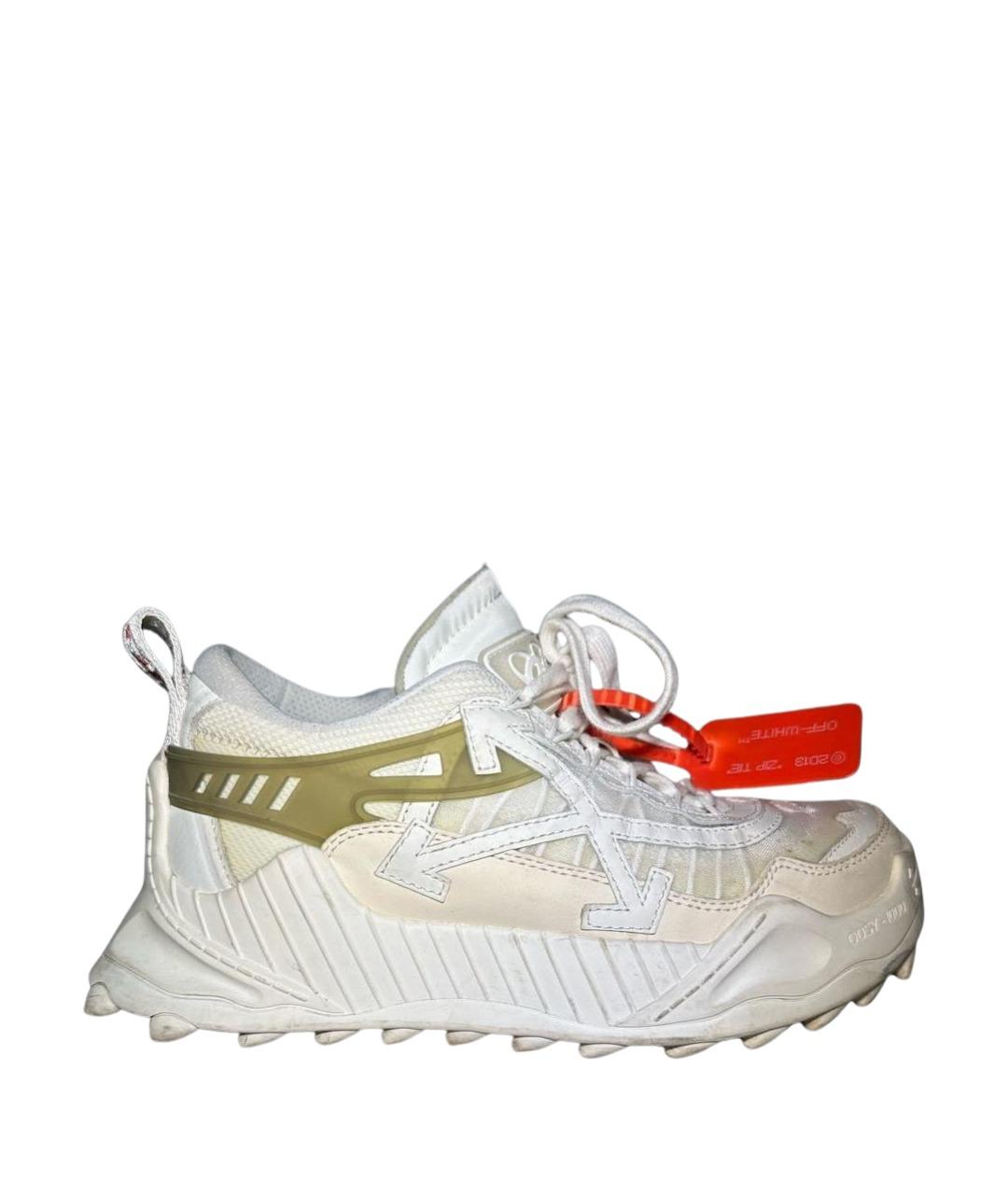 OFF-WHITE Белые кожаные кроссовки, фото 1