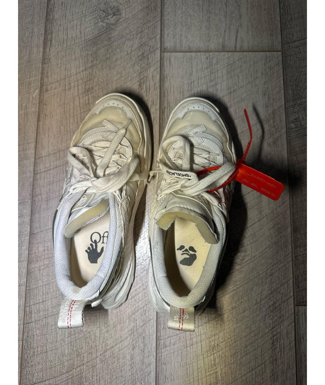 OFF-WHITE Белые кожаные кроссовки, фото 6