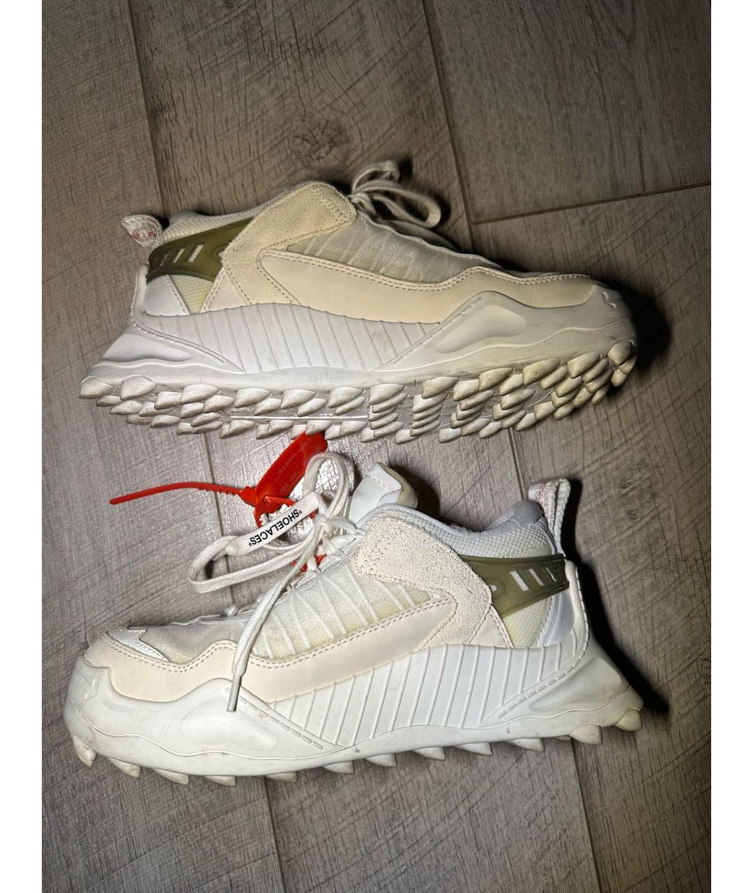 OFF-WHITE Белые кожаные кроссовки, фото 3