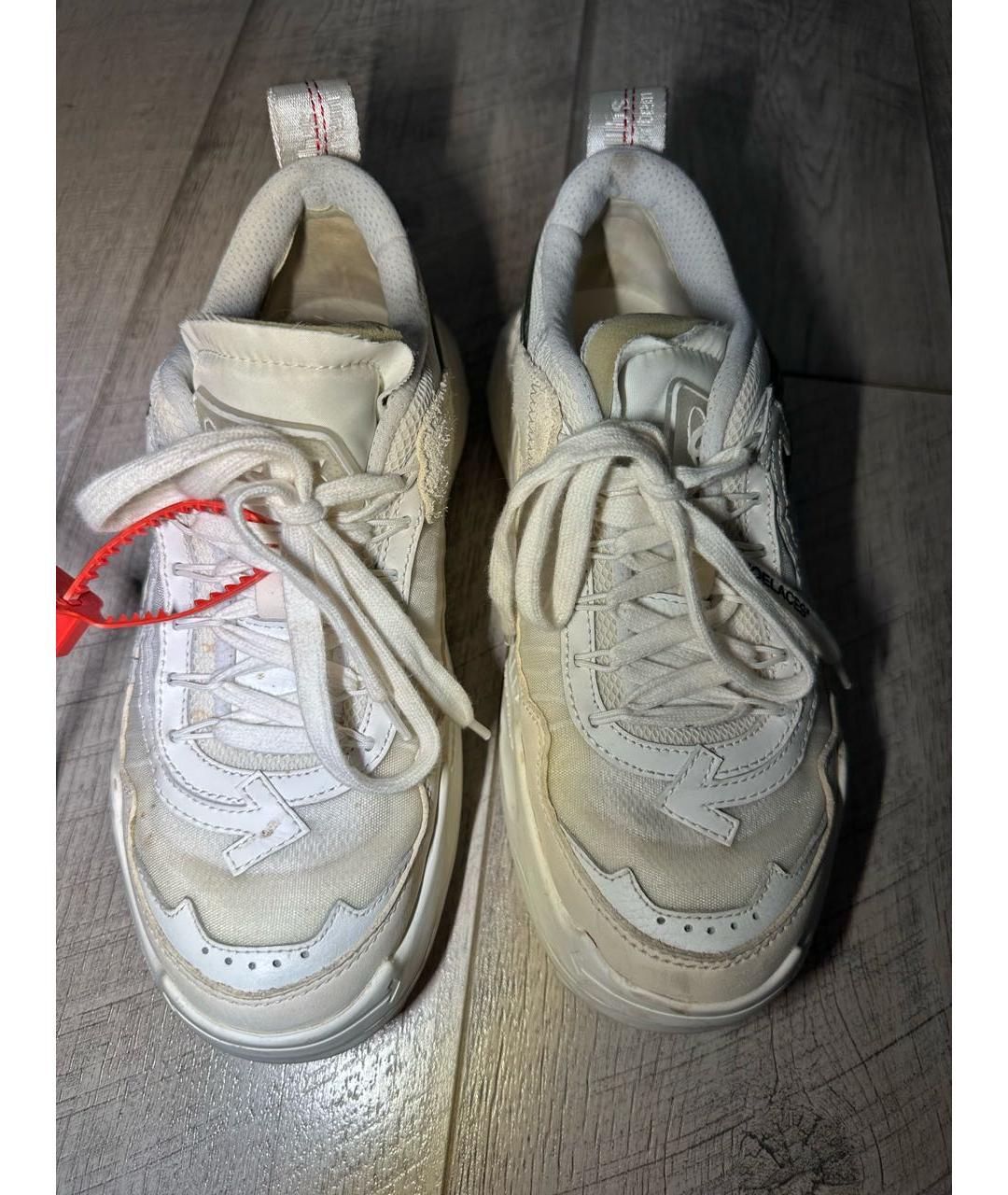 OFF-WHITE Белые кожаные кроссовки, фото 2