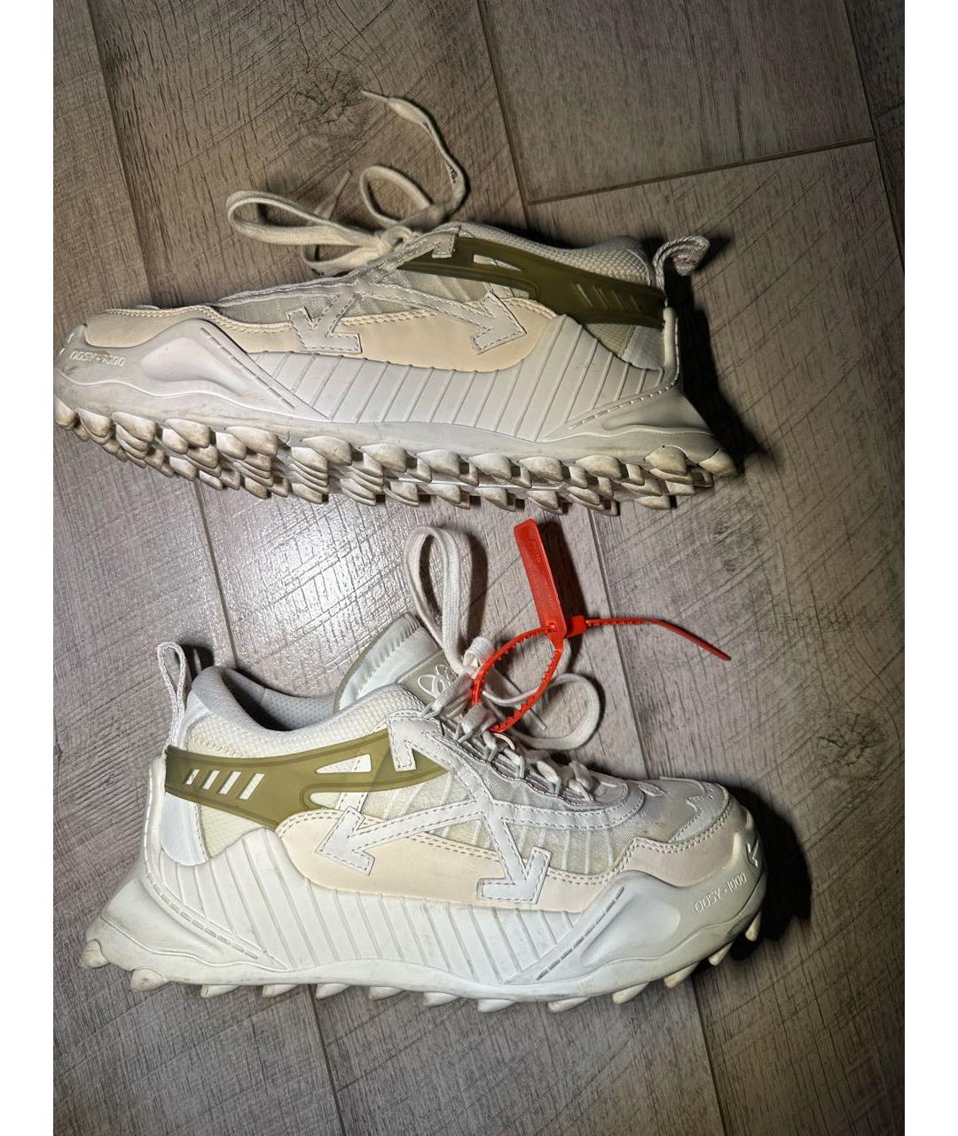 OFF-WHITE Белые кожаные кроссовки, фото 4