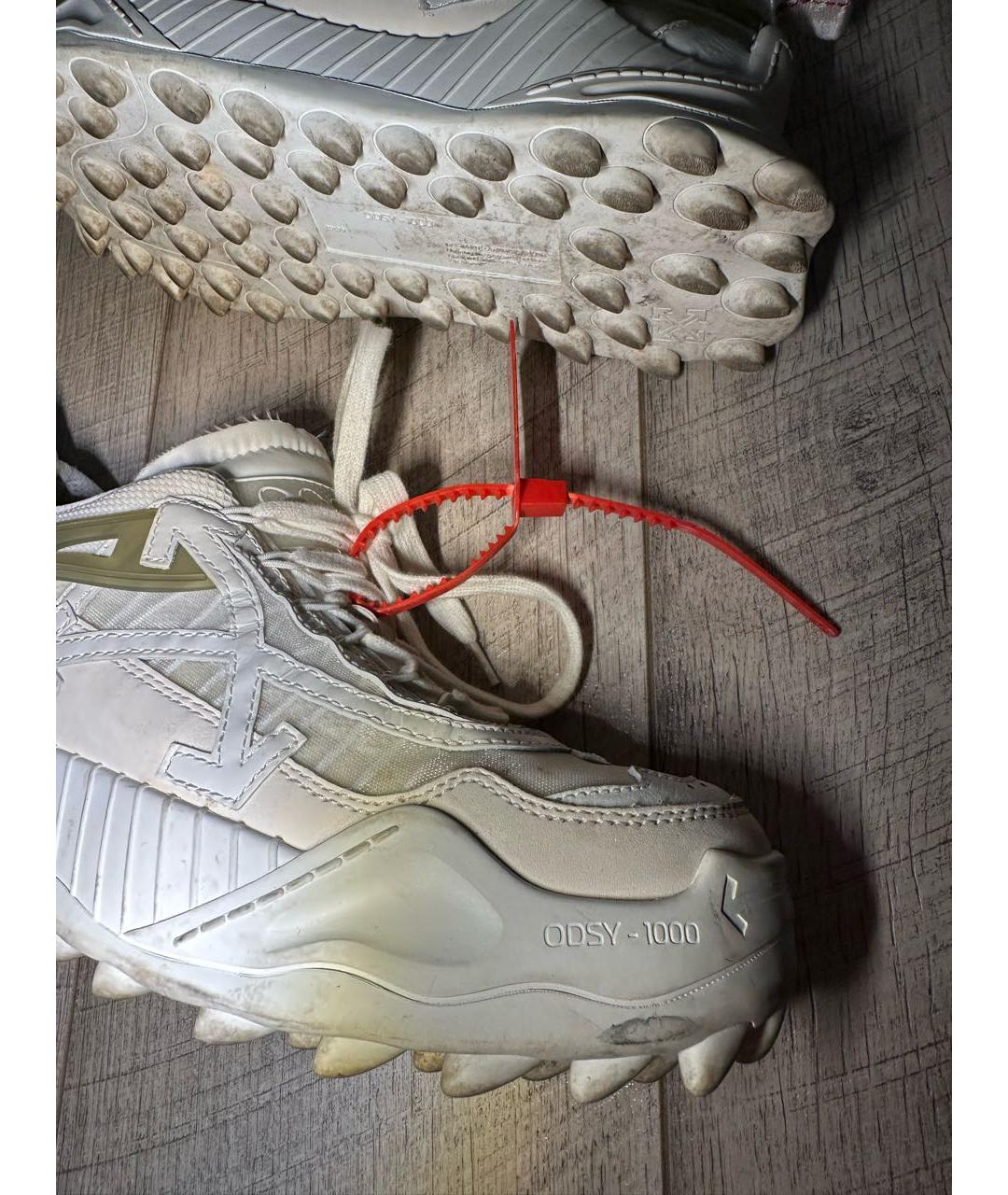 OFF-WHITE Белые кожаные кроссовки, фото 5