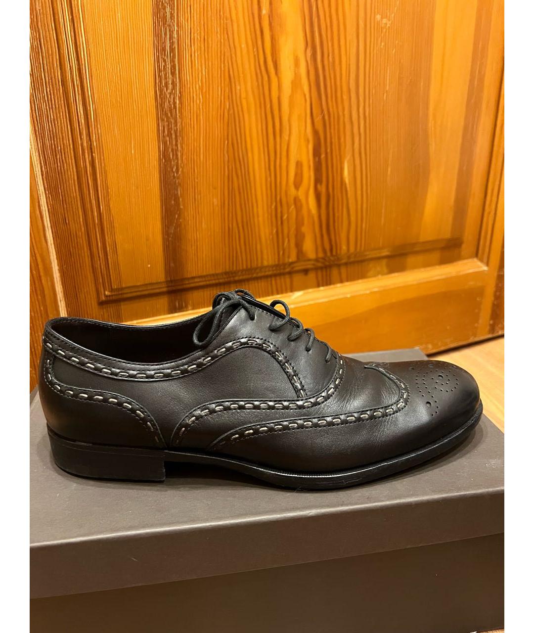 BRIONI Черные кожаные туфли, фото 9