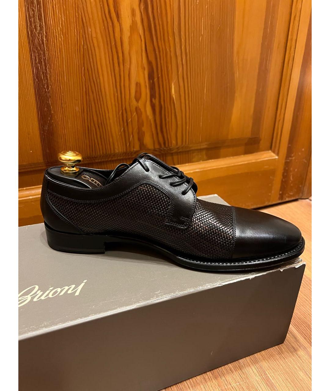 BRIONI Черные кожаные туфли, фото 9