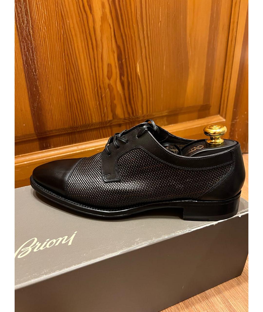 BRIONI Черные кожаные туфли, фото 6