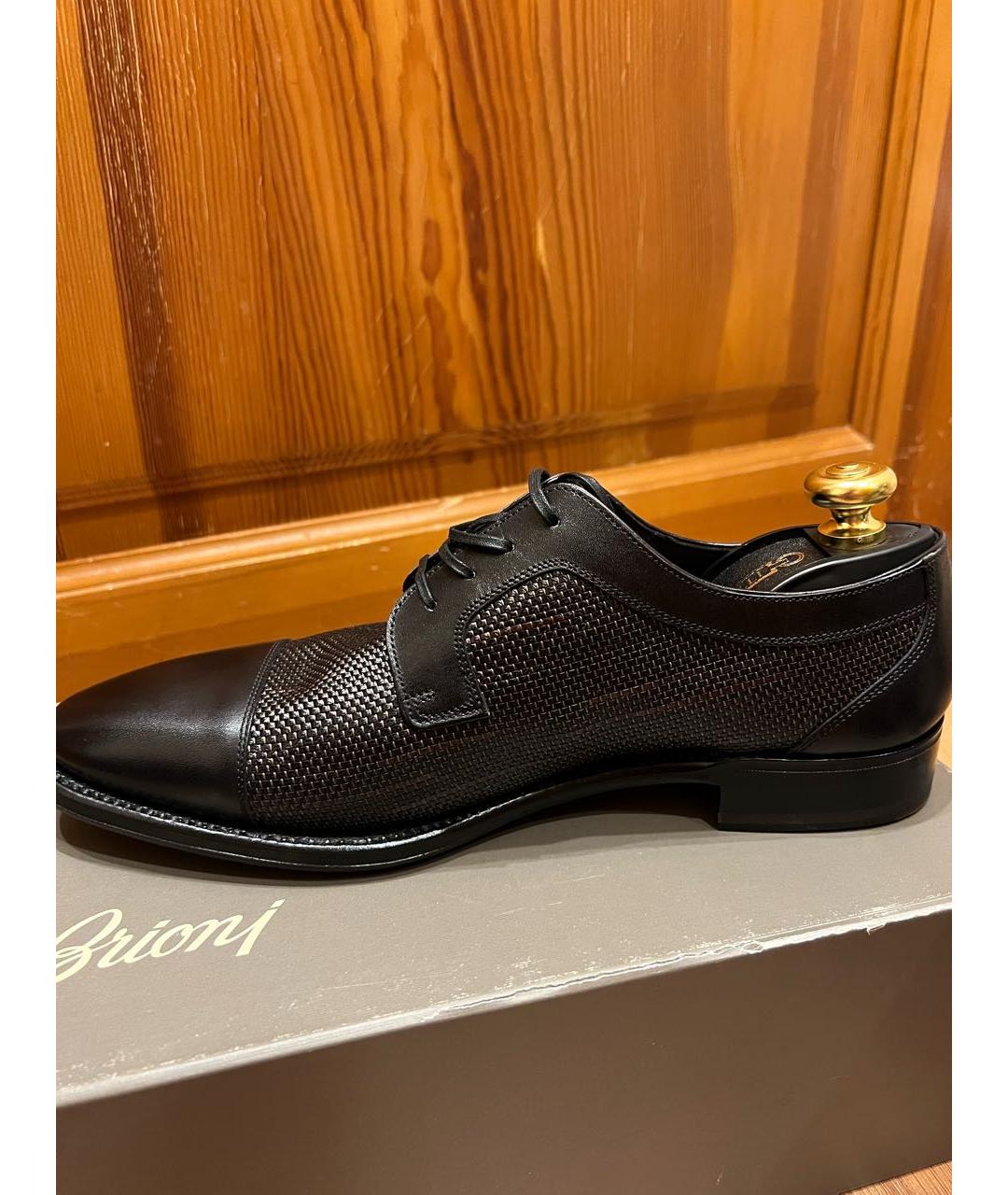 BRIONI Черные кожаные туфли, фото 3