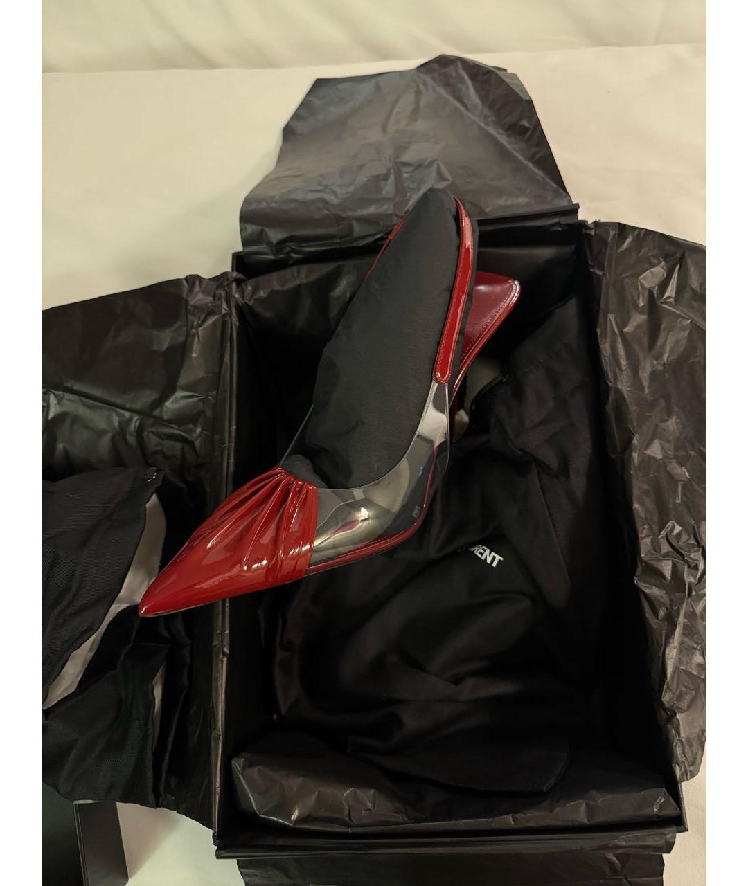 SAINT LAURENT Красные кожаные туфли, фото 5