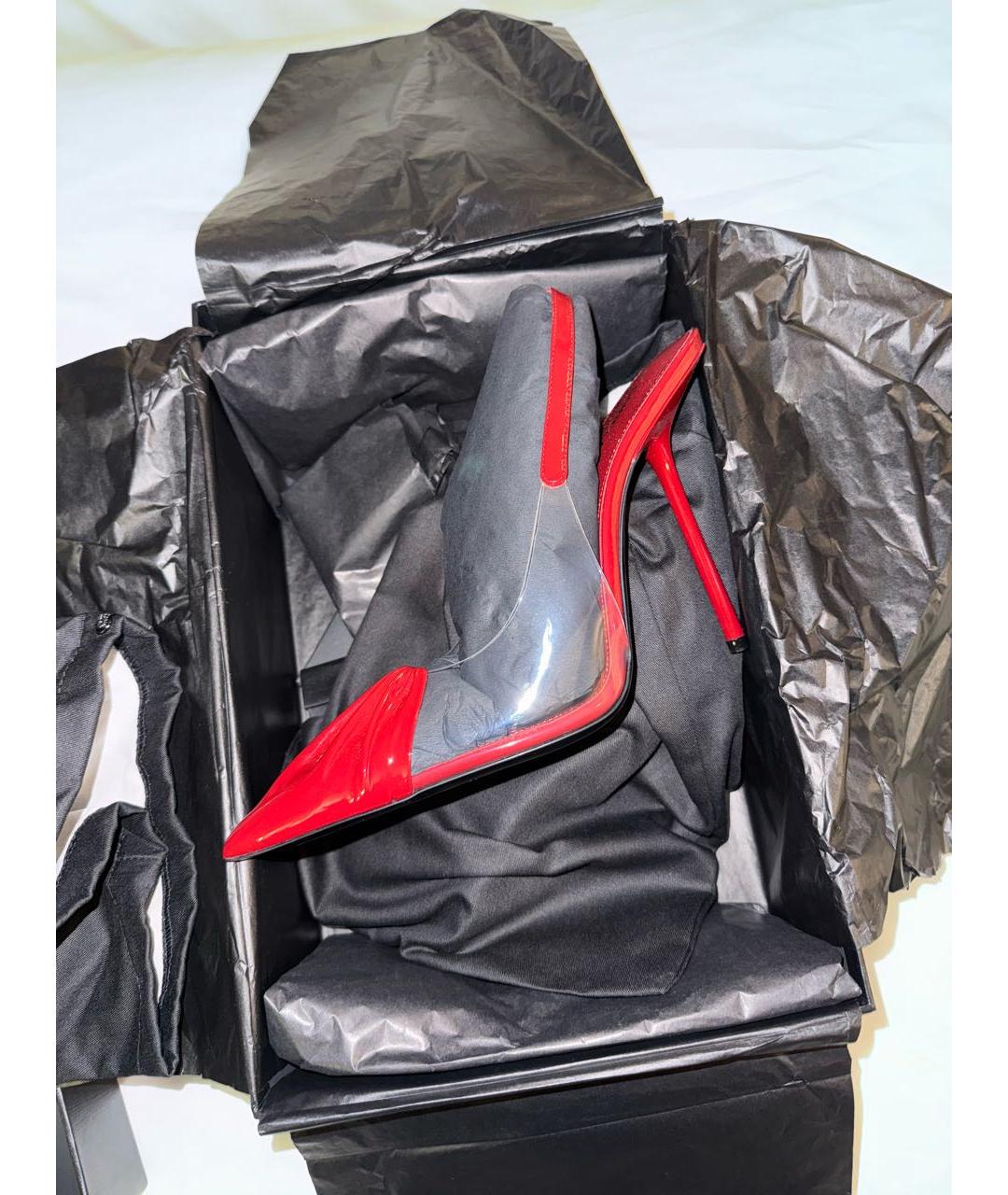 SAINT LAURENT Красные кожаные туфли, фото 2