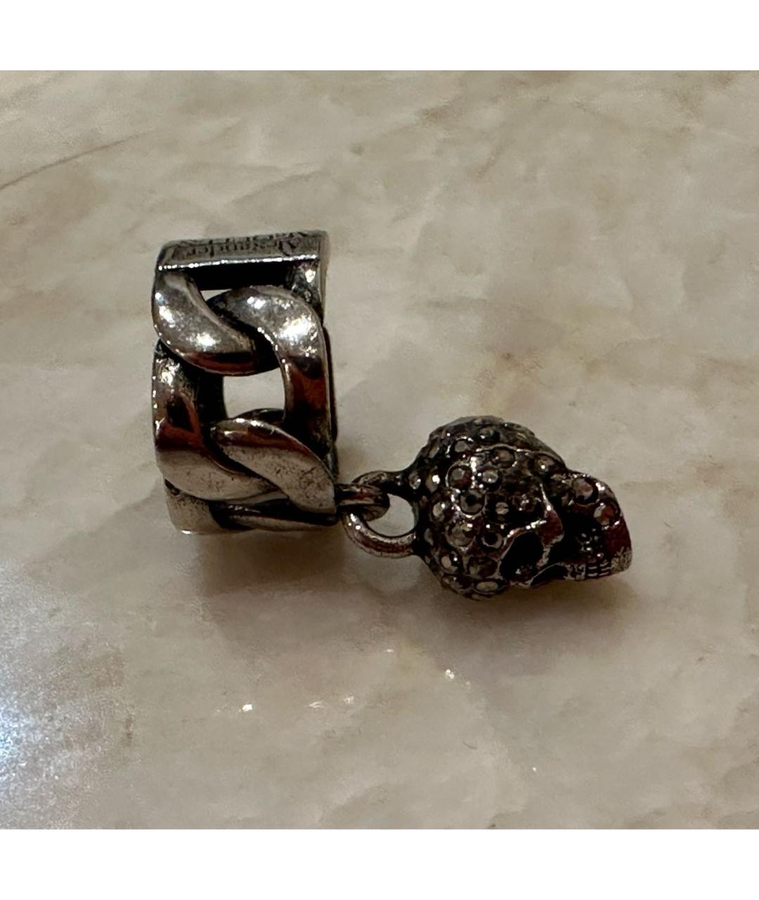 ALEXANDER MCQUEEN Черные серебряные серьги, фото 6