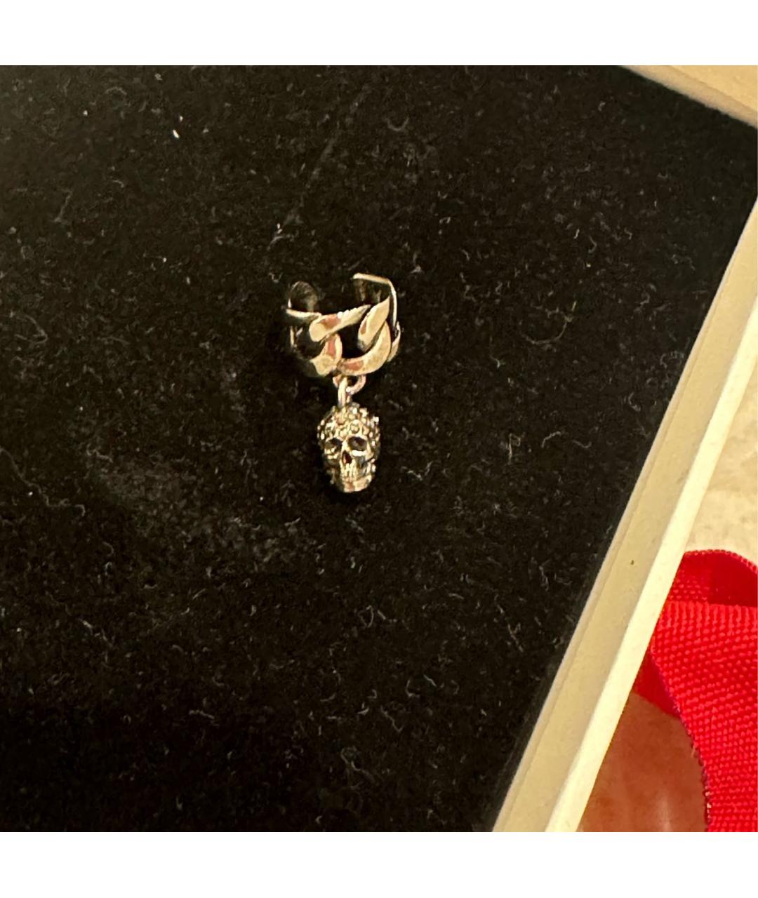 ALEXANDER MCQUEEN Черные серебряные серьги, фото 3