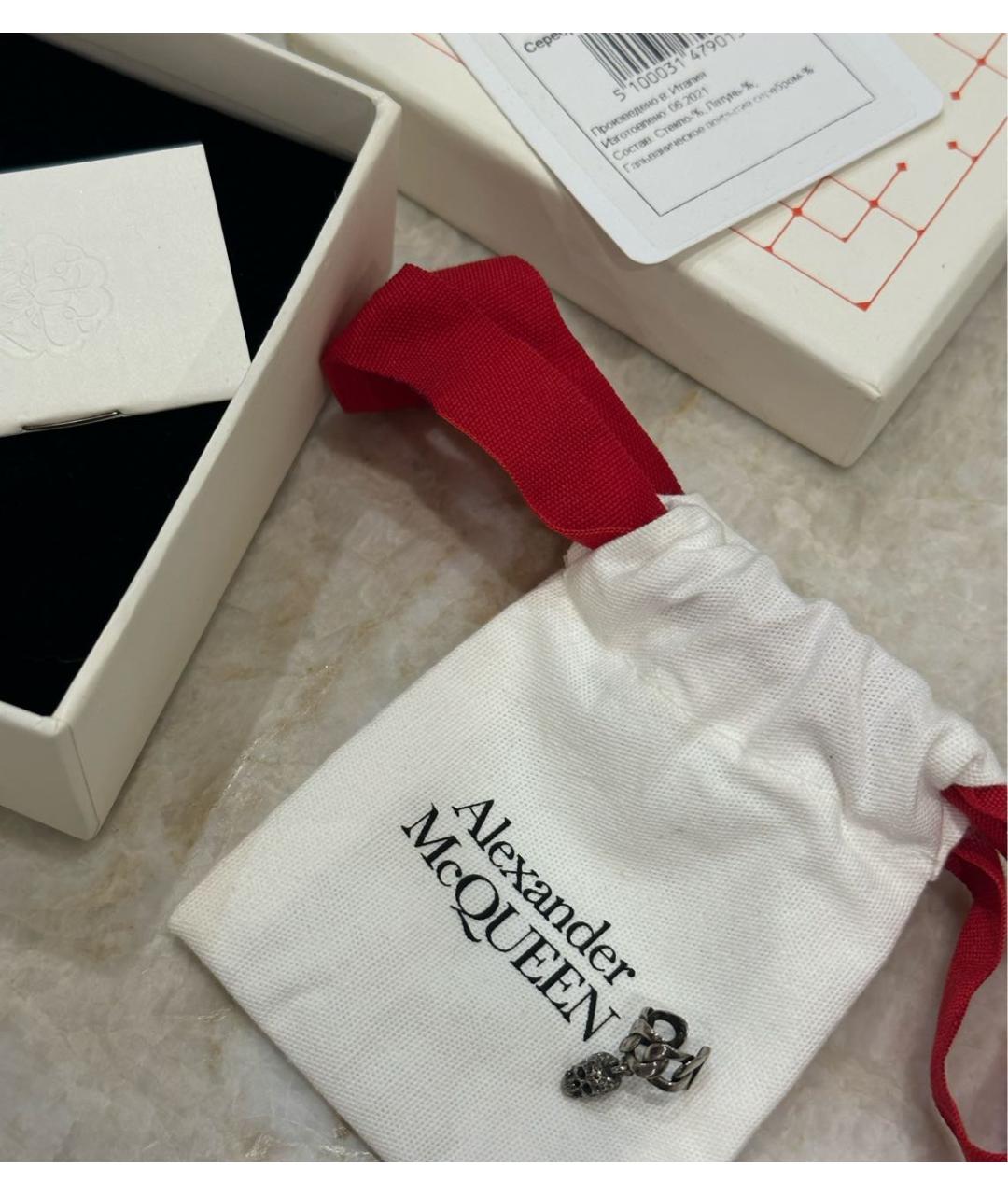 ALEXANDER MCQUEEN Черные серебряные серьги, фото 5